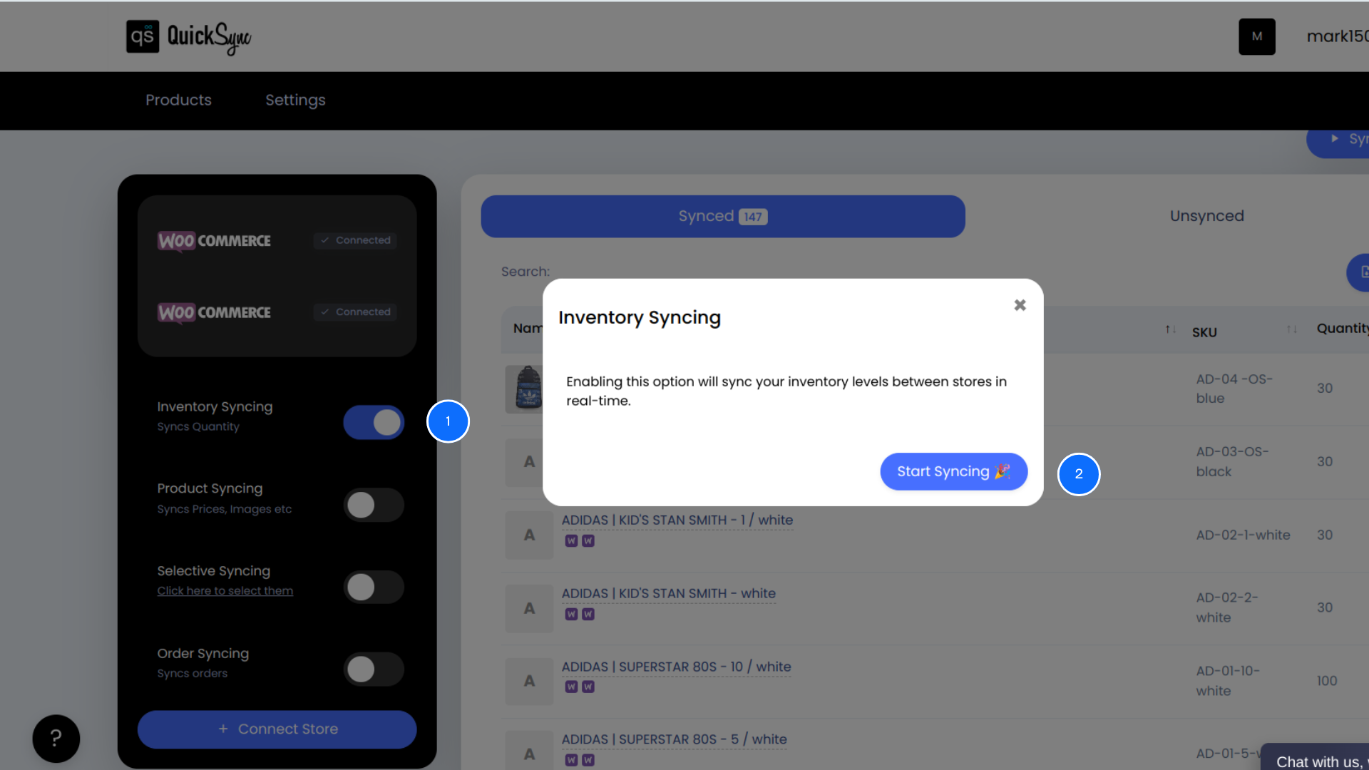 Syncing WooCommerce inventory with Quicksync
