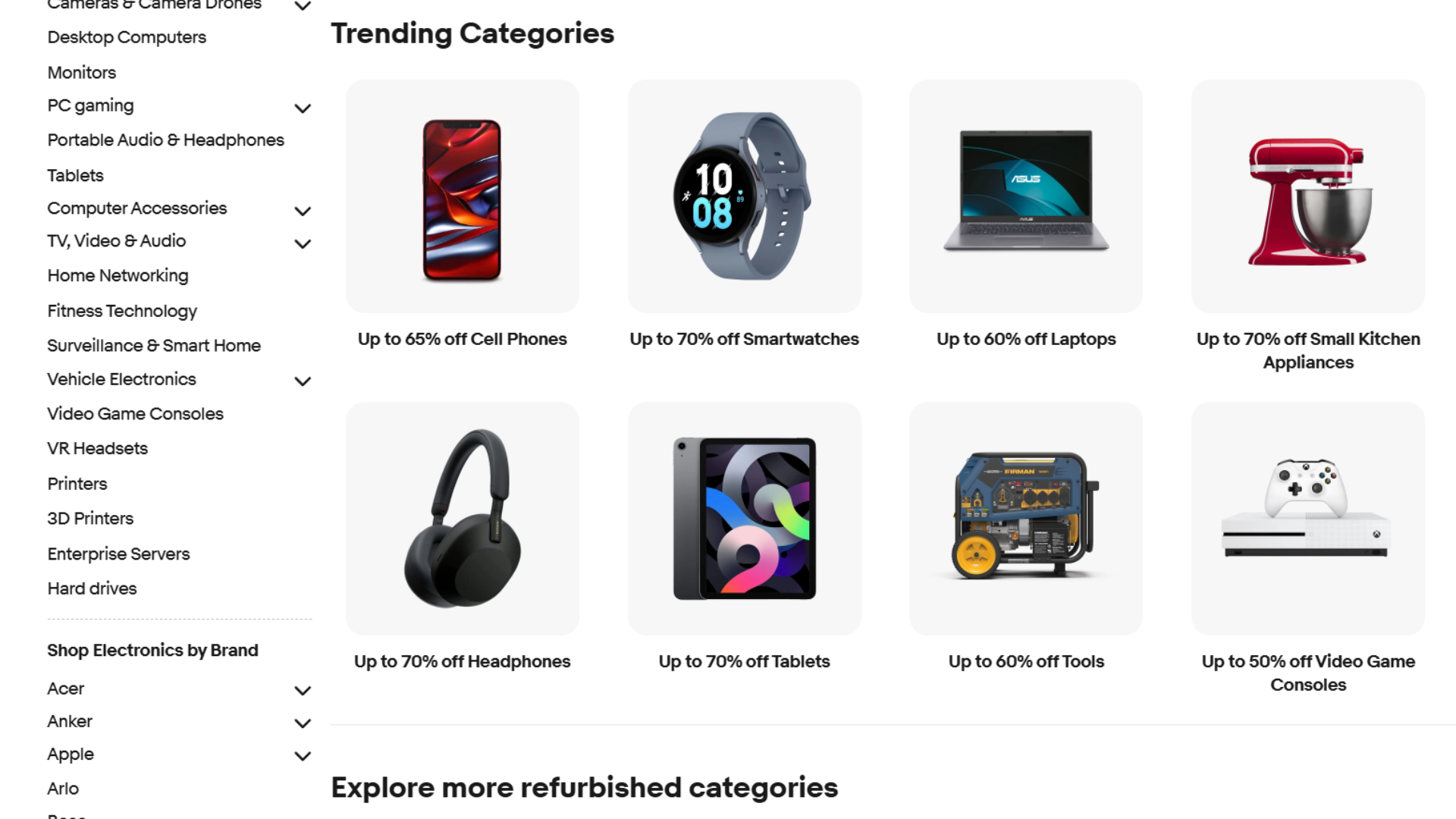 Products on eBay Official Page