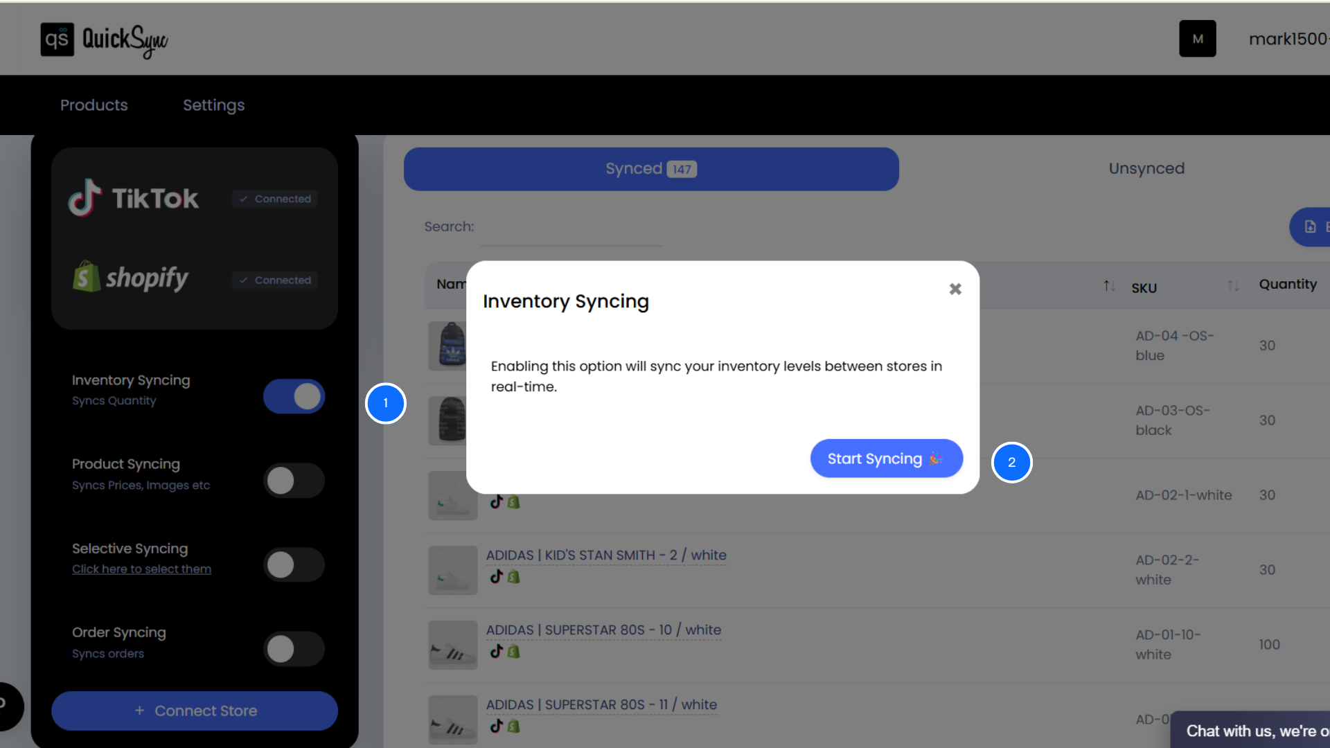 TikTok and Shopify Inventory Syncing with QuickSync