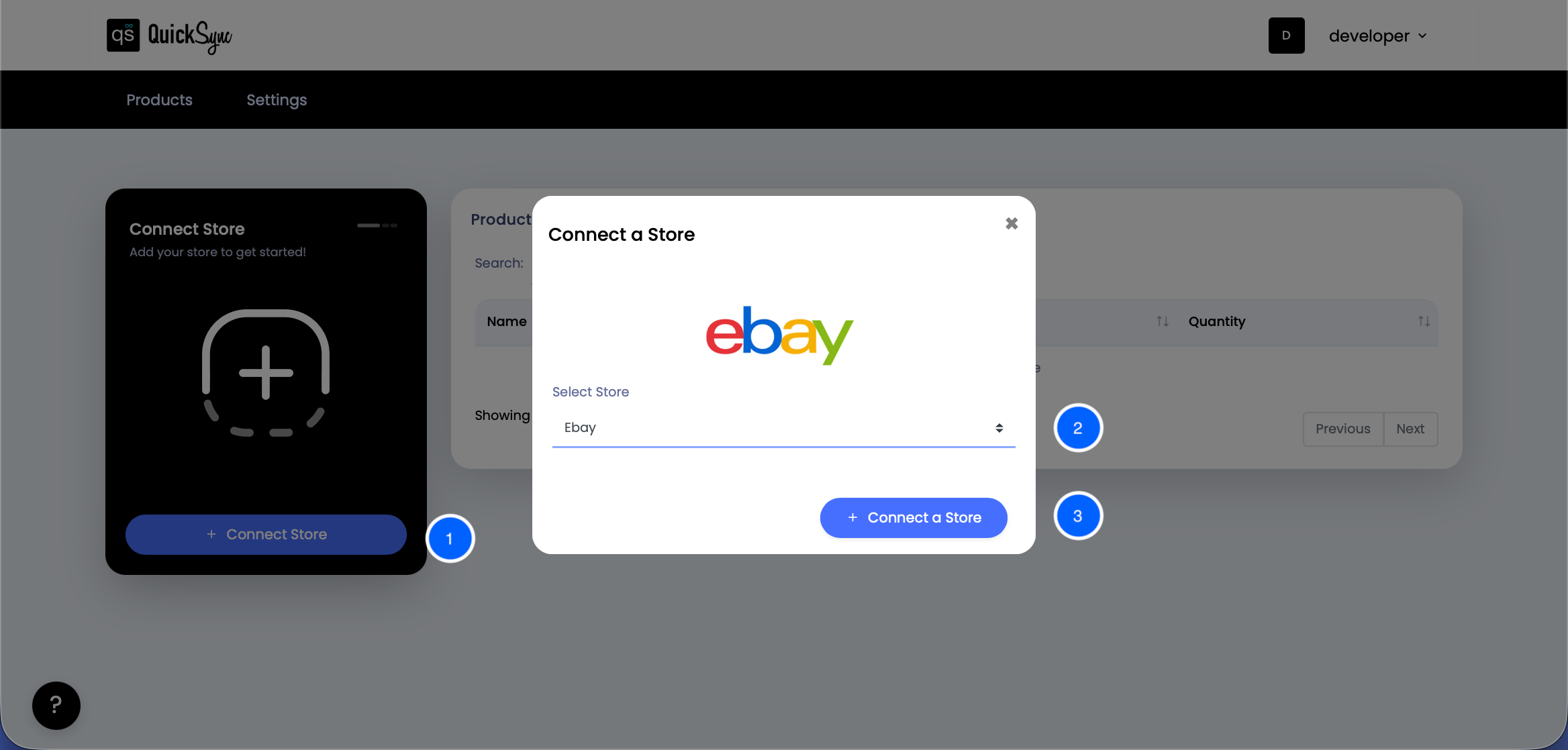 Connect eBay Store