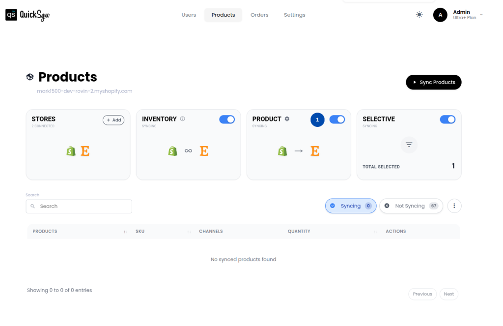 QuickSync product sync