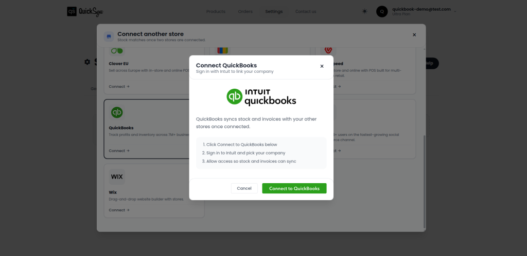 How to sync QuickBooks account?