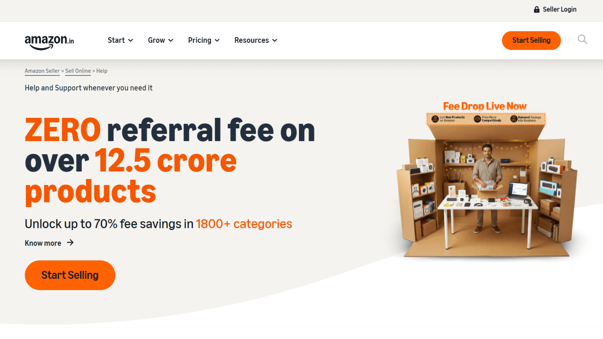 Amazon seller promotion offering zero referral fee on millions of products