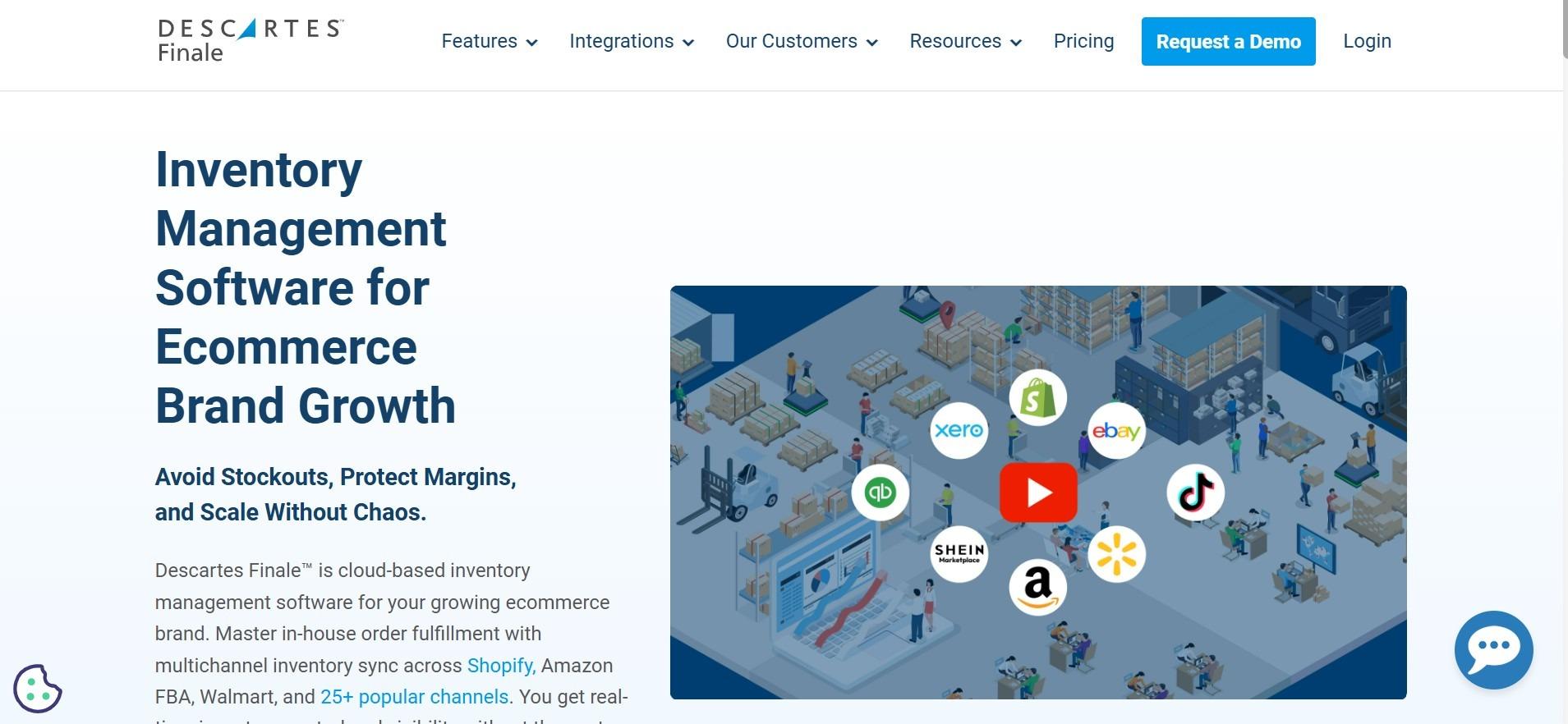Descartes Finale homepage: inventory management software for ecommerce brand growth