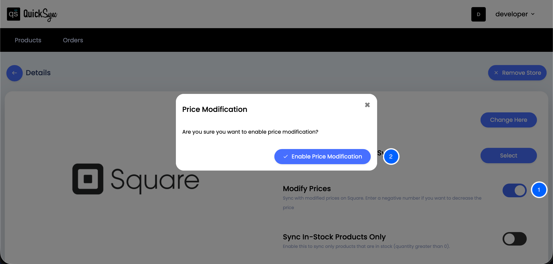 Enable Modify Price