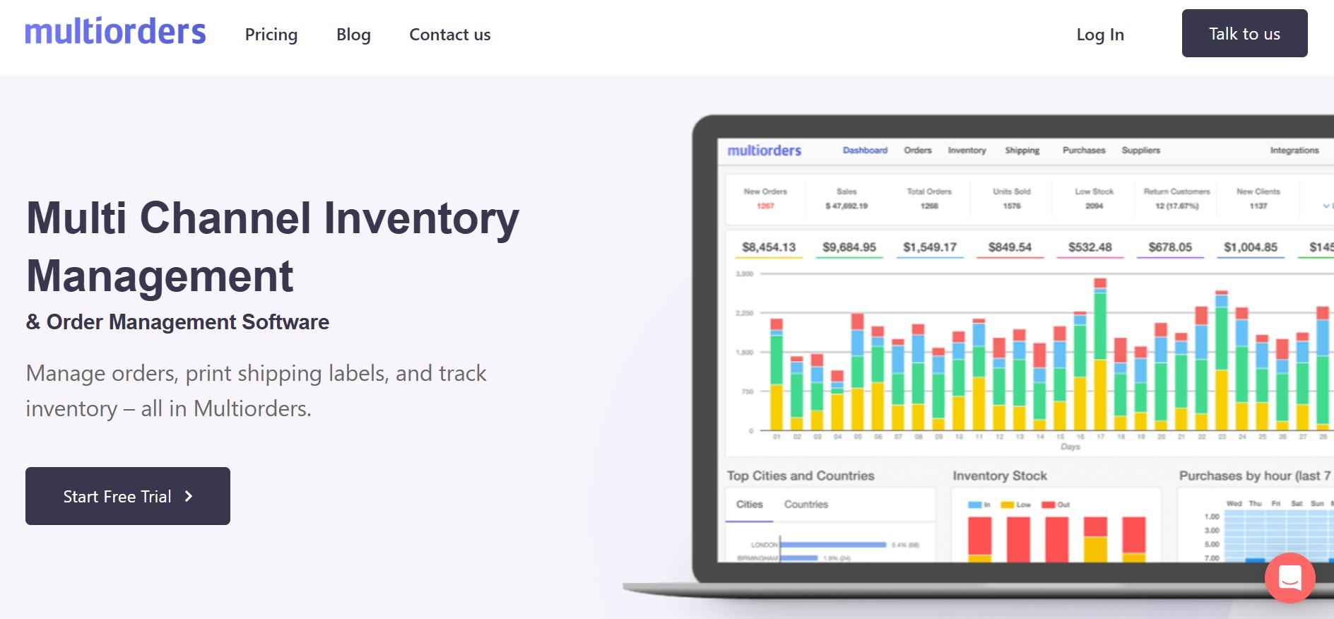 Multiorders homepage: multichannel inventory and order management software